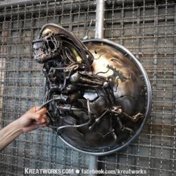 Recycled Metal Monster Lamp - thumbnail 4
