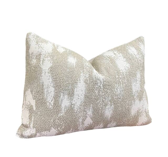 Shabby Hemp Pillow Cover Abstract Woven Neutral Cushion Case - image 1
