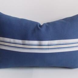 Navy Blue Lumbar Pillow Cover Cotton Canvas Decorative - 12'' X 18'' - thumbnail 3