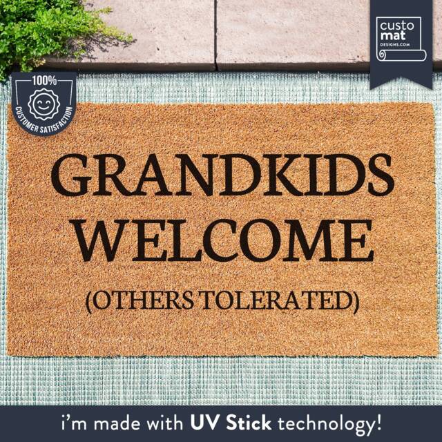 Grandkids Welcome Others Tolerated - Christmas Gift Personalized Family Mat Custom Coir Doormat Housewarming - image 1