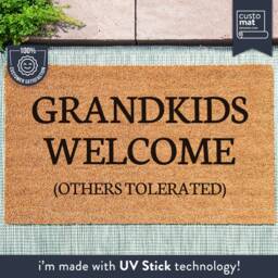 Grandkids Welcome Others Tolerated - Christmas Gift Personalized Family Mat Custom Coir Doormat Housewarming - thumbnail 1