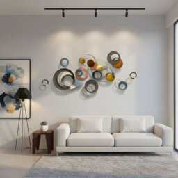 Large Modern Metal Wall Sculpture - Abstract Circular Art Contemporary Minimalist Decor - thumbnail 2