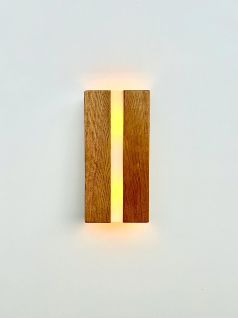 Wooden Plug in Wall Sconce, Japandi Boho Lamp, Oak Wood Light, Usa Duties Paid - image 1