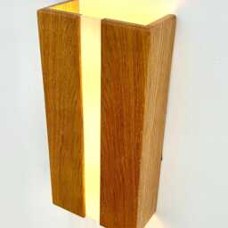 Wooden Plug in Wall Sconce, Japandi Boho Lamp, Oak Wood Light, Usa Duties Paid - thumbnail 2