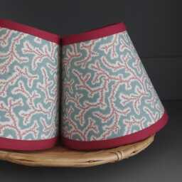 Dulcie Classic Blue Sanderson Candle Clip Lampshade With Red Trim - thumbnail 3