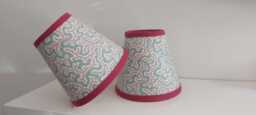 Dulcie Classic Blue Sanderson Candle Clip Lampshade With Red Trim - thumbnail 1