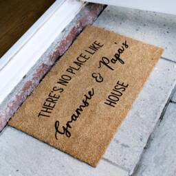 There's No Place Like Gramsie & Papa's House - Xmas Gift Personalized Family Mat Custom Coir Doormat Housewarming Rug - thumbnail 2