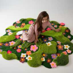 Moss Tufted Rug Fairy Tale Nursery Rug-Handmade Tufted Rug, Soft Grass Carpet For Enchanted Rooms & Cozy Spaces - thumbnail 1