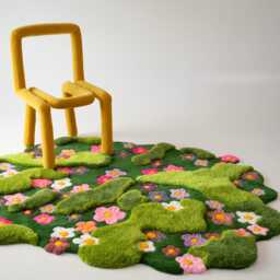 Moss Tufted Rug Fairy Tale Nursery Rug-Handmade Tufted Rug, Soft Grass Carpet For Enchanted Rooms & Cozy Spaces - thumbnail 4
