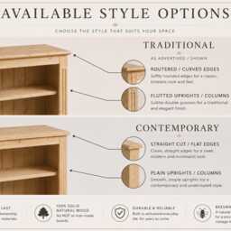 Solid Wood 8Ft Tall 3 Bay Library Corner Bookcase, Shelving Unit With Doors - thumbnail 4