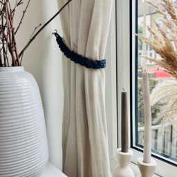 Braided Curtain Tie Back - Drapery Holdback Boho Minimalist Home D??cor Rustic Window Treatment Farmhouse Style - thumbnail 4