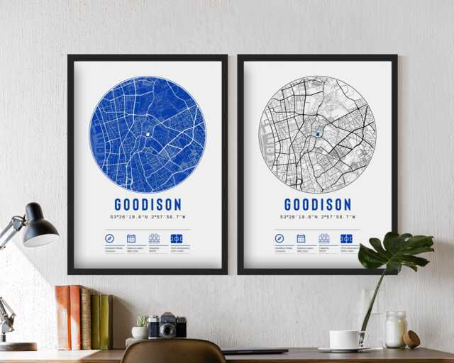 Goodison Minimalist Map - Framed & Prints Available The Toffees F.c. Memorabilia Park Gift Decor Dad Football Fc Poster Everton Fan Art - image 1