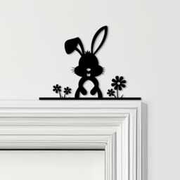 Door Topper Floral Easter Decor Bunnies Various Colours Decorative Sign - Sign, Novelty Wall Decor, Frame Art, Art - thumbnail 1