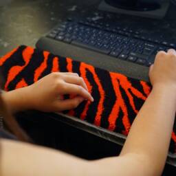 Keyboard Rug Tiger Stripes Pattern Orange & Black