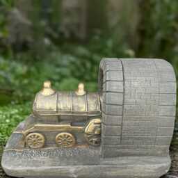 Concrete Train Statue Cement Locomotive Sculpture Vintage Railway Garden Decor Outdoor Ornament Stone Engine Figurine Handmade