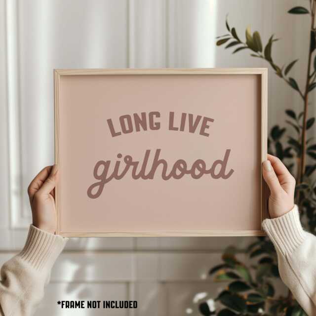 Blush Pink Long Live Girlhood Print Nursery Wall Art - image 1
