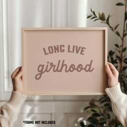 Blush Pink Long Live Girlhood Print Nursery Wall Art - thumbnail 1