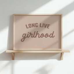 Blush Pink Long Live Girlhood Print Nursery Wall Art - thumbnail 3