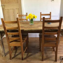 Handmade Reclaimed Wood Dining Table, Chunky Solid - thumbnail 4