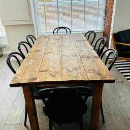 Handmade Reclaimed Wood Dining Table, Chunky Solid - thumbnail 2