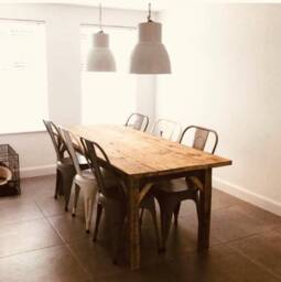 Handmade Reclaimed Wood Dining Table, Chunky Solid - thumbnail 1