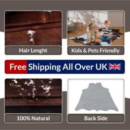 Dark Brown & White Cowhide Rug - Hair-On Leather Area - 61x61 Inches - thumbnail 4