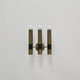 Modern 3 Cylinder Brass Wall Sconce, Unique Contemporary Bedside Light Fixture, Mid Century Bedroom Sconce Lighting - thumbnail 2