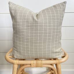 Olly -- Sand & Ivory Gridded Pillow Cover ??? & Neutral Throw Lumbar - thumbnail 2