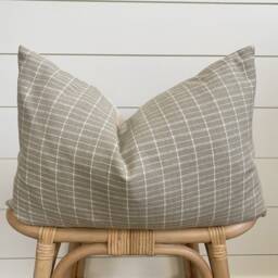 Olly -- Sand & Ivory Gridded Pillow Cover ??? & Neutral Throw Lumbar - thumbnail 3