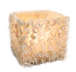 Hand-Made Light in Spain-Break-Resistant Fiberglascubus With Shells Snail Form - Colour-Cream - thumbnail 1