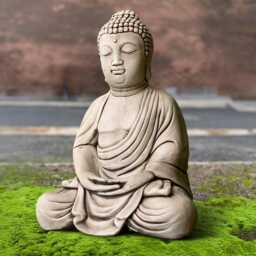 Concrete Sitting Buddha Sculpture Outdoor Zen Garden Ornament Stone Relaxing Figurine Japanese Cement Art Feng Shui Lover Gift - thumbnail 4