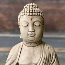 Concrete Sitting Buddha Sculpture Outdoor Zen Garden Ornament Stone Relaxing Figurine Japanese Cement Art Feng Shui Lover Gift - thumbnail 2