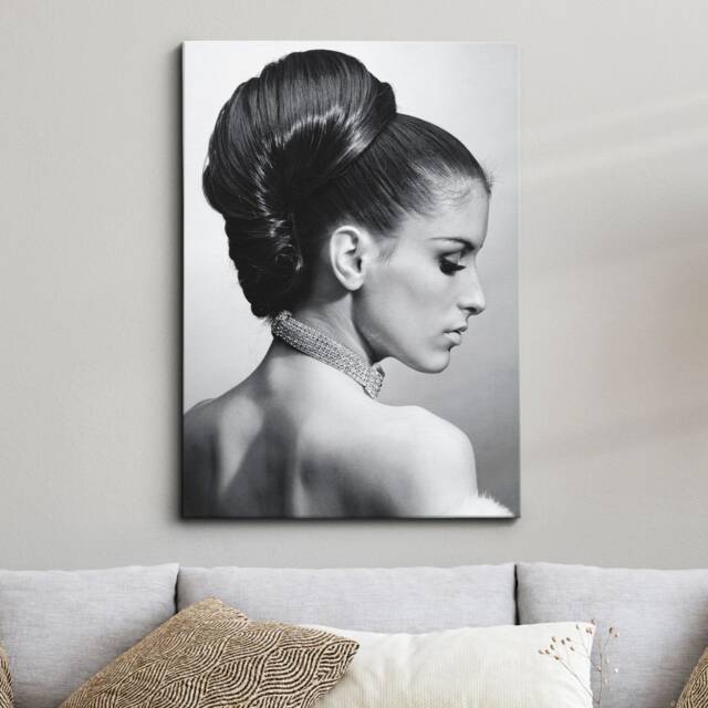 Black & White Model Woman Abstract Oil Painting Framed Poster Print & Canvas Wall Decor Art Bedroom Home Interior Gift - image 1