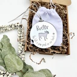 Personalised Dog Christmas Memorial Decoration With Over 100+ Breeds To Choose From, Dog Ornament, You Left A Pawprint On Our - thumbnail 2