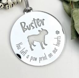 Personalised Dog Christmas Memorial Decoration With Over 100+ Breeds To Choose From, Dog Ornament, You Left A Pawprint On Our - thumbnail 1