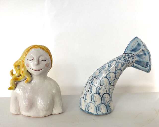 Handmade Ceramic Mermaid -Sirena Decorativa in Ceramica - Mermaid /01 Scultura - image 1