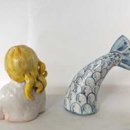 Handmade Ceramic Mermaid -Sirena Decorativa in Ceramica - Mermaid /01 Scultura - thumbnail 2
