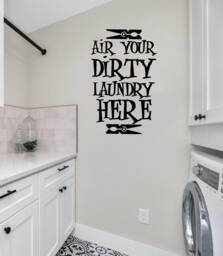Laundry Room Vinyl Wall Decal Air Your Dirty Here - thumbnail 1