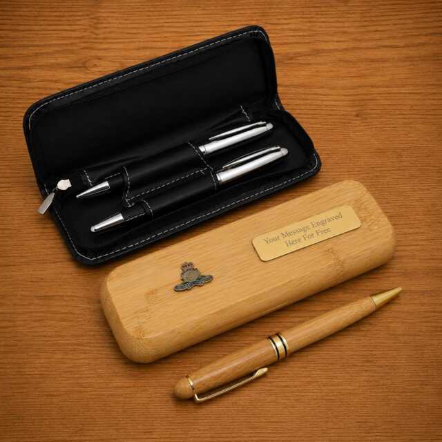 Artillery Regiments Luxury Wooden Or Leatherette Pen Case With Matching Free Engraving Military Gift - image 1