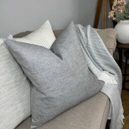 Grey Sofa Cushion Cover, Grey Pillow Modern Cover For Or Bed, Furnishing Designer Fabric in - Size 22 - thumbnail 2