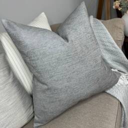 Grey Sofa Cushion Cover, Grey Pillow Modern Cover For Or Bed, Furnishing Designer Fabric in - Size 22 - thumbnail 1
