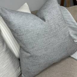 Grey Sofa Cushion Cover, Grey Pillow Modern Cover For Or Bed, Furnishing Designer Fabric in - Size 22 - thumbnail 3
