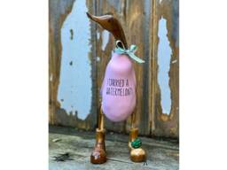 I Carried A Watermelon - Decorated Wooden Duck in Boots