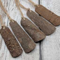 5 Pack Carved Cinnamon Bark Christmas Decorations, Yule Seasonal - thumbnail 2