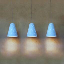 3 Ceramic Pendant Lights Handmade Perforated Hanging Lamp