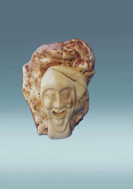 Antique Statue, Wooden Antigue Sculpture, Wooden Head Human Face, Wood Carved Statue - image 1