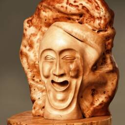 Antique Statue, Wooden Antigue Sculpture, Wooden Head Human Face, Wood Carved Statue - thumbnail 4