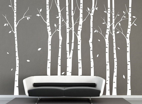 White Birch Tree Wall Decal Nursery Forest Vinyl Sticker - image 1