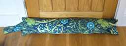 Draught Excluder, William Morris Teal Green & Blue Seaweed Door Stopper, Draft Window Draught Dodger