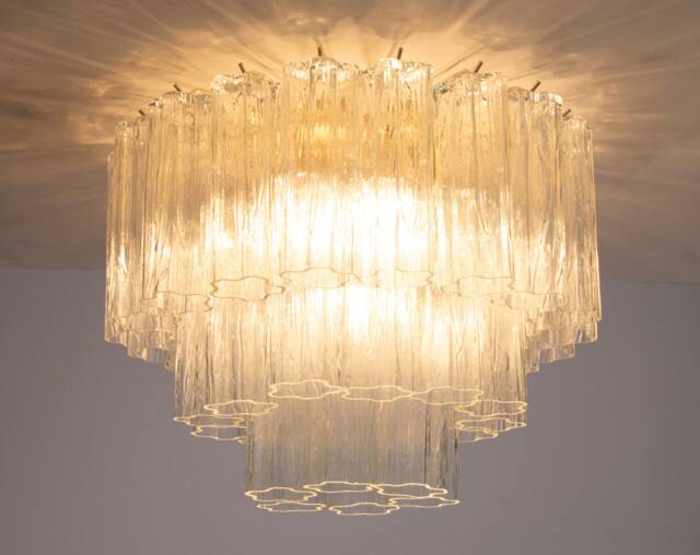 Large Murano Glass Tronchi Chandelier, Vintage Italian Design - 50cm - image 1